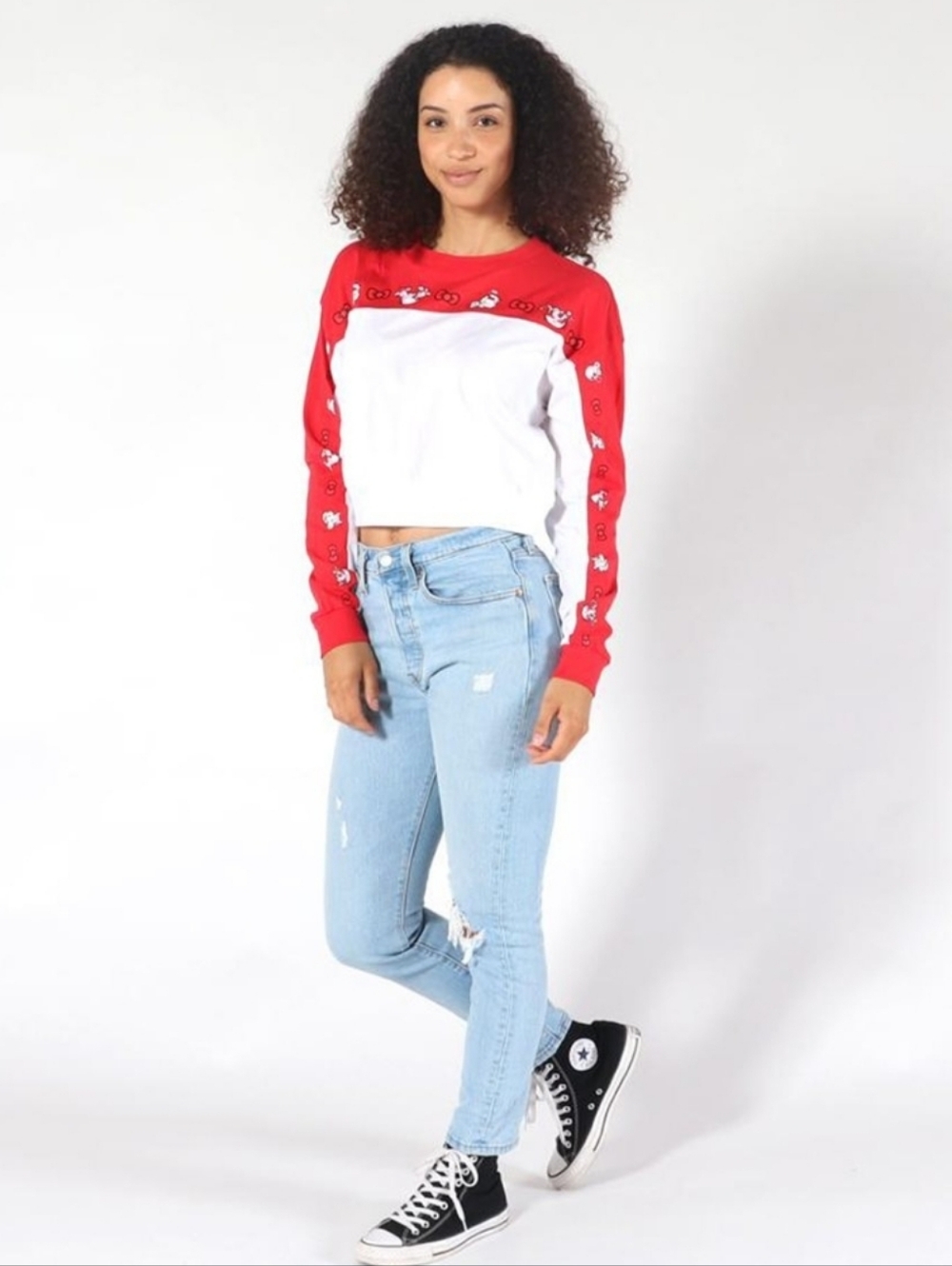 Tokidoki x‎ Hello Kitty kitty parade long sleeve crop top t-shirt L